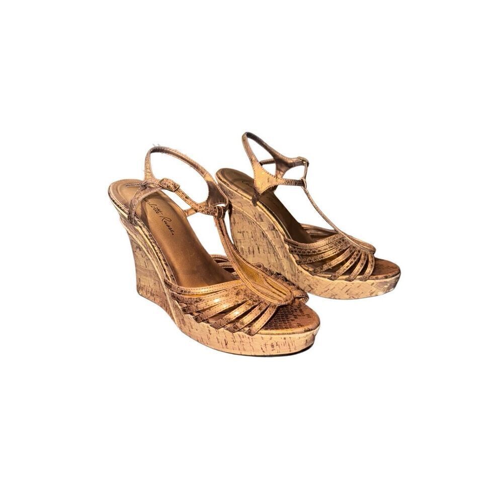 Charlotte Russe gold strappy wedge